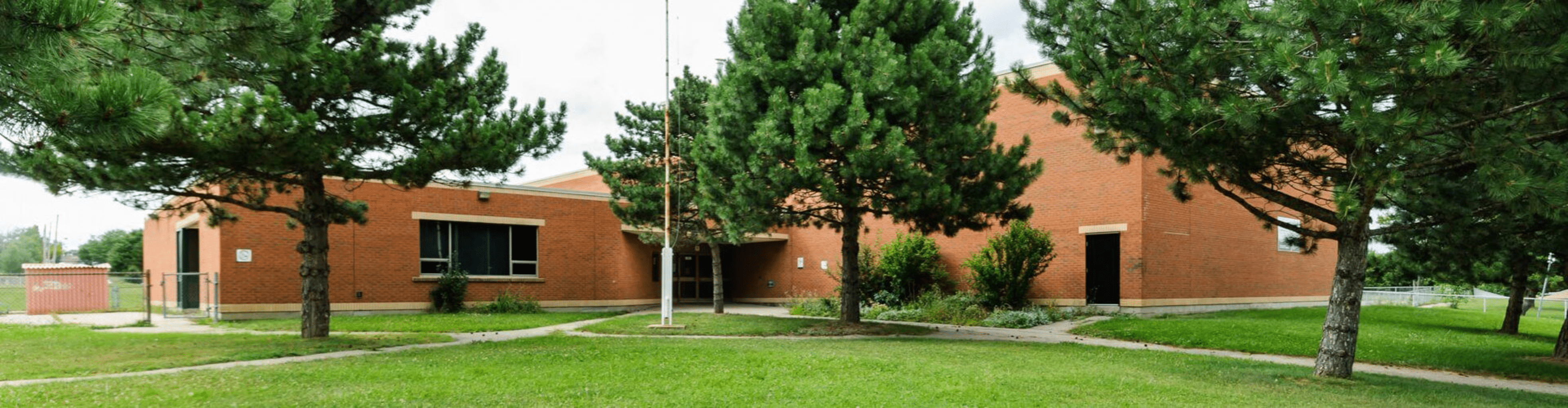 Exterior view of Cecil B. Stirling Elementary School in Hamilton, Ontario.